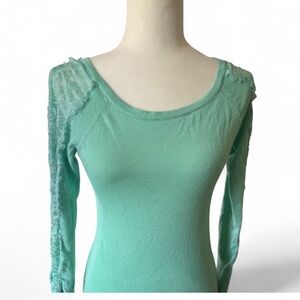 Candie’s Lace-Trimmed Mint Green Women's Top